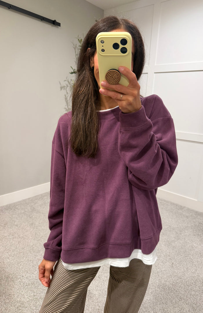 Peekaboo Sweatshirt | Plum