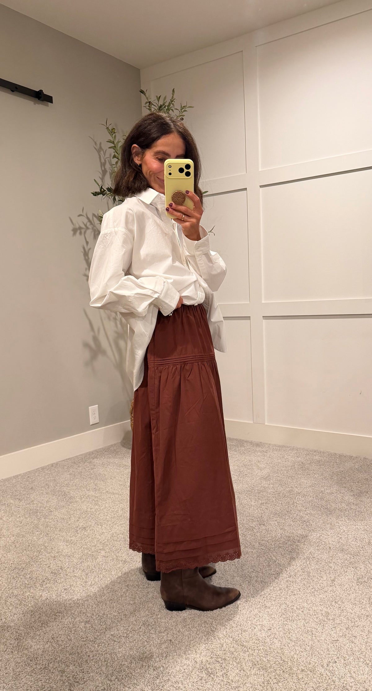 Poplin Skirt | Brown