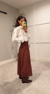 Poplin Skirt | Brown