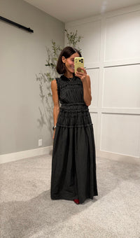 Neily Gingham Maxi | Olive/Charcoal Grey
