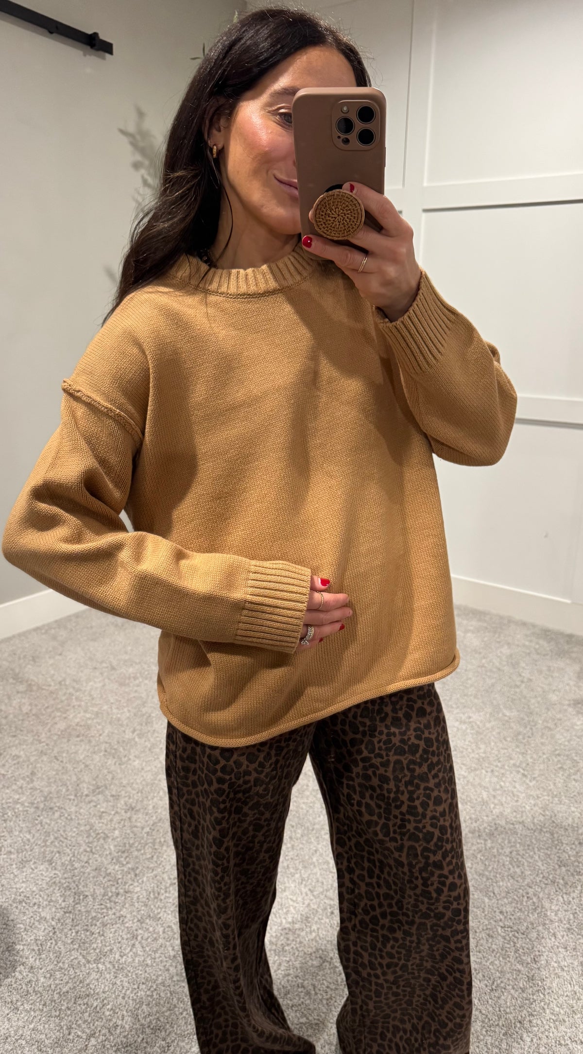Camel Crewneck Sweater