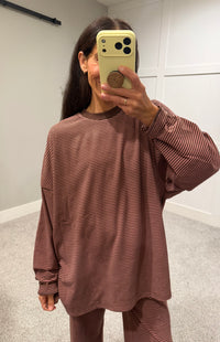 Levi Lounging Brushed Knit Pullover | Brown/Pink