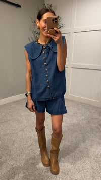 Peter Pan Denim Top
