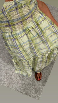 Maxine Plaid Maxi Dress | Lime