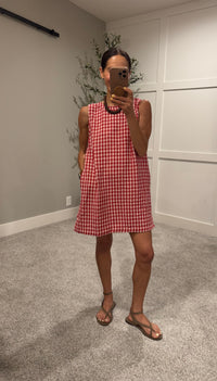 Sandy Gingham Dress | Red/Cream