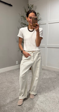 Pinstripe Barrel | Off White/Black