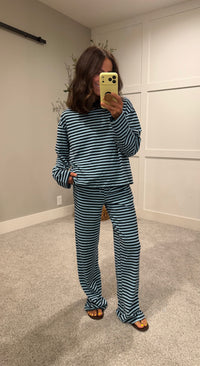 Bails Striped Lounge Set | Navy/Light Blue