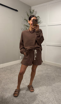 Reese Knit Shorts | Brown