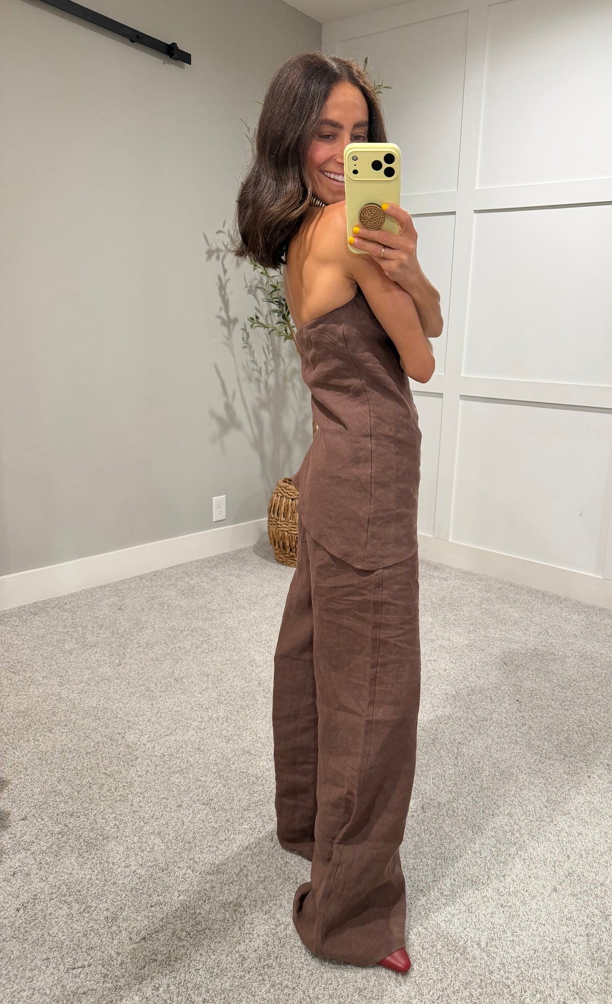 Rita Linen Top | Brown