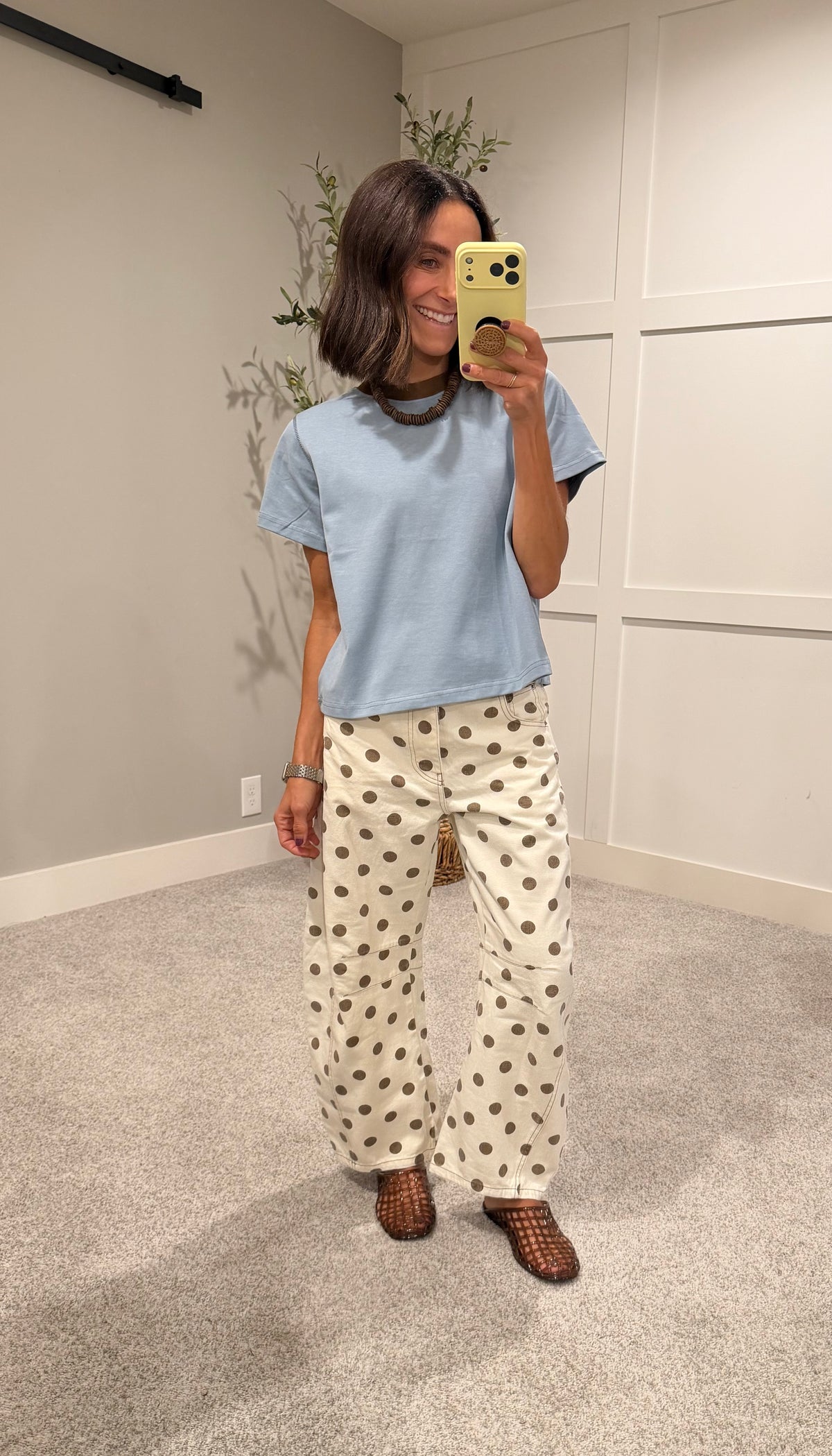 The Chloe Top | Blue/Brown