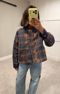 The Sutton Barn Jacket | Navy Multi-Color Plaid