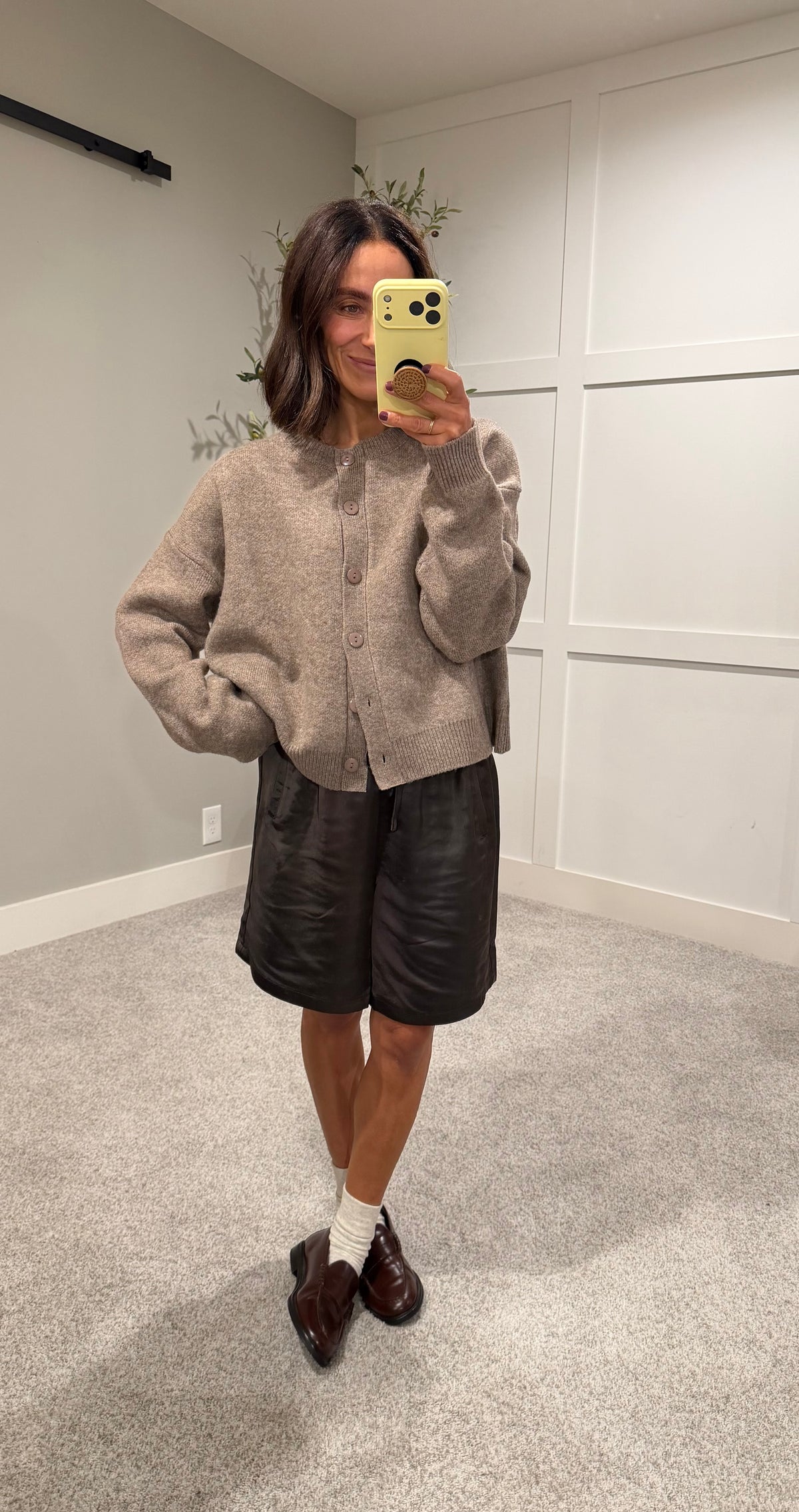 The Sloane Satin Bermudas | Espresso