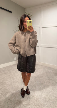 The Sloane Satin Bermudas | Espresso