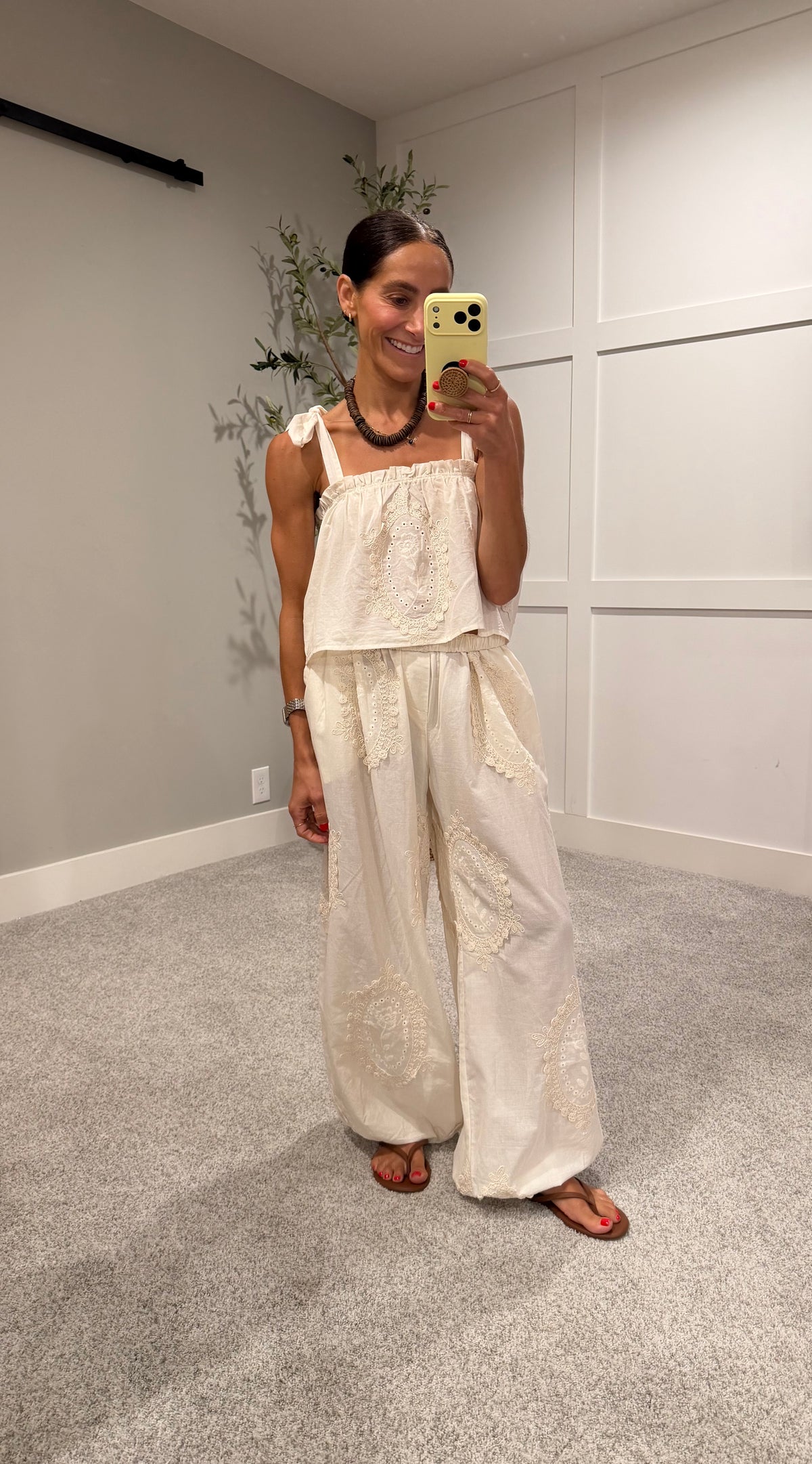 Owen Eyelet Embroidered Set | Natural