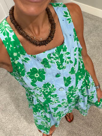 Azuela Floral Dress | Blue/Green