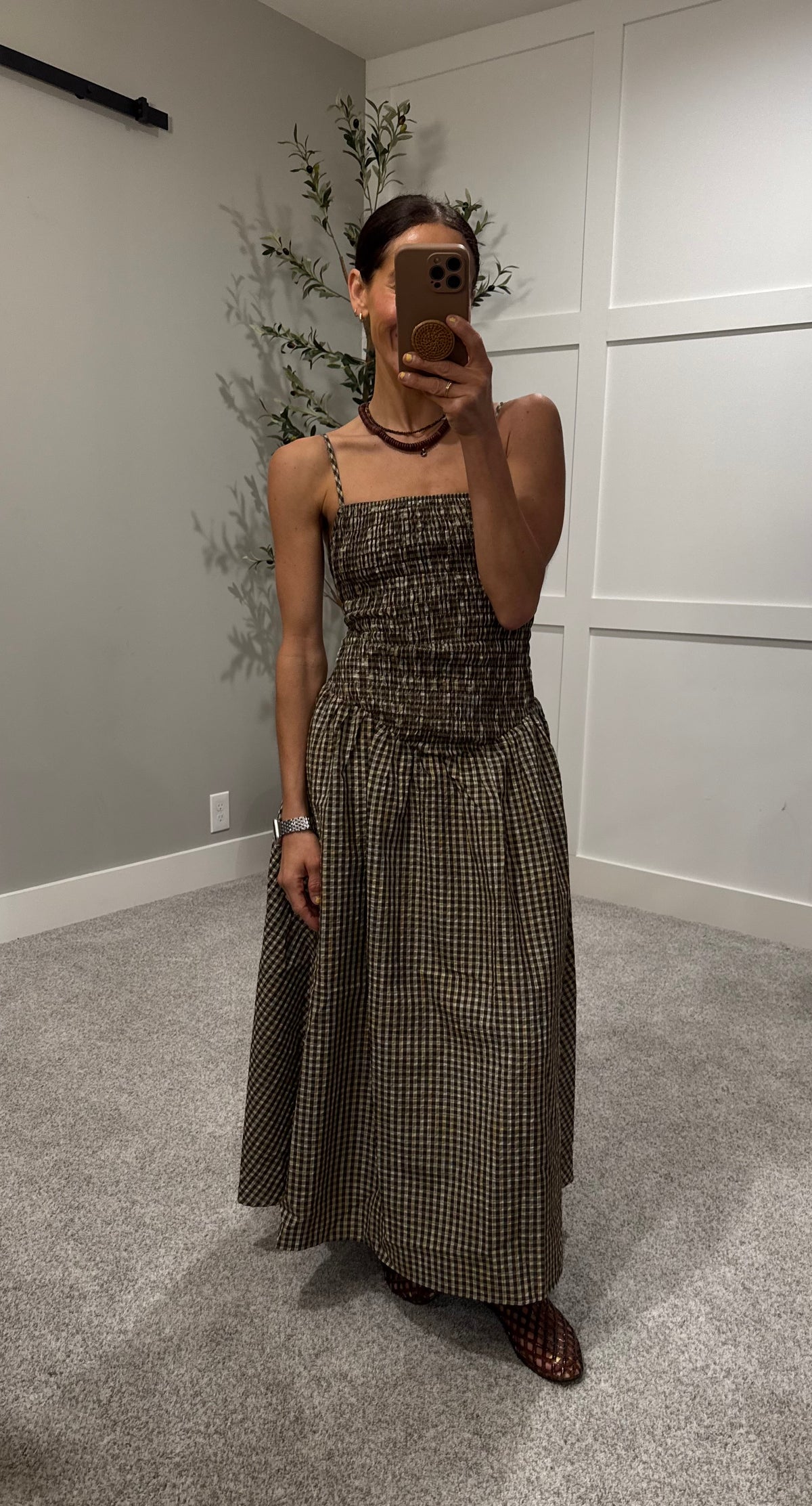 Talia Gingham Midi Dress