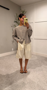 Piper Pinstripe Cardigan | Natural/Navy