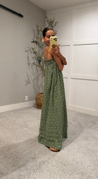 Noah Floral Embroidered Dress | Olive