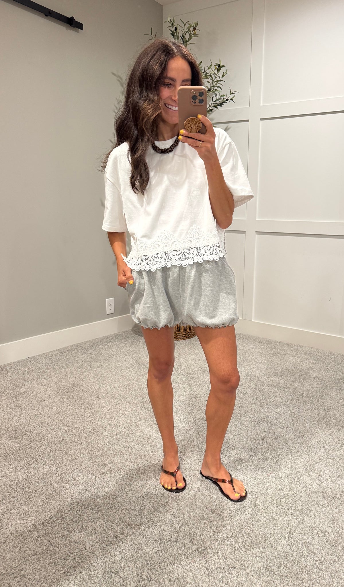 Elevated Lace Basic White Tee