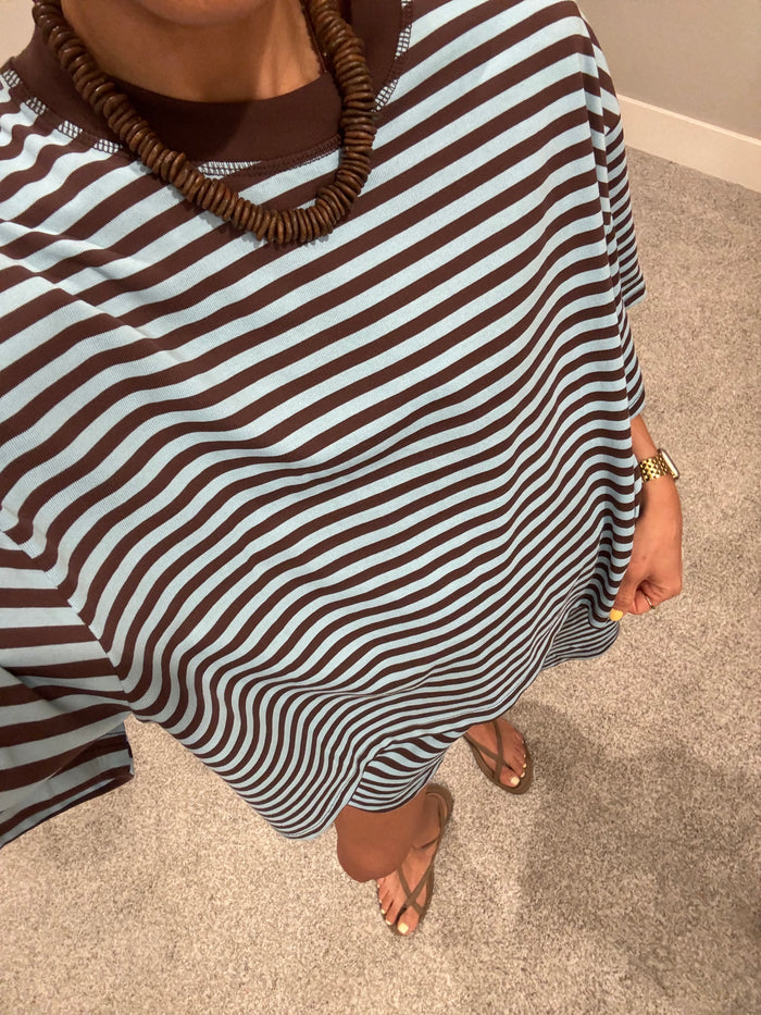 Lena Striped set | Blue/Brown