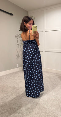 Ari Polka Dot Maxi Dress | Midnight