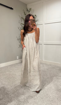 Coco Cotton Dress | Striped Natural