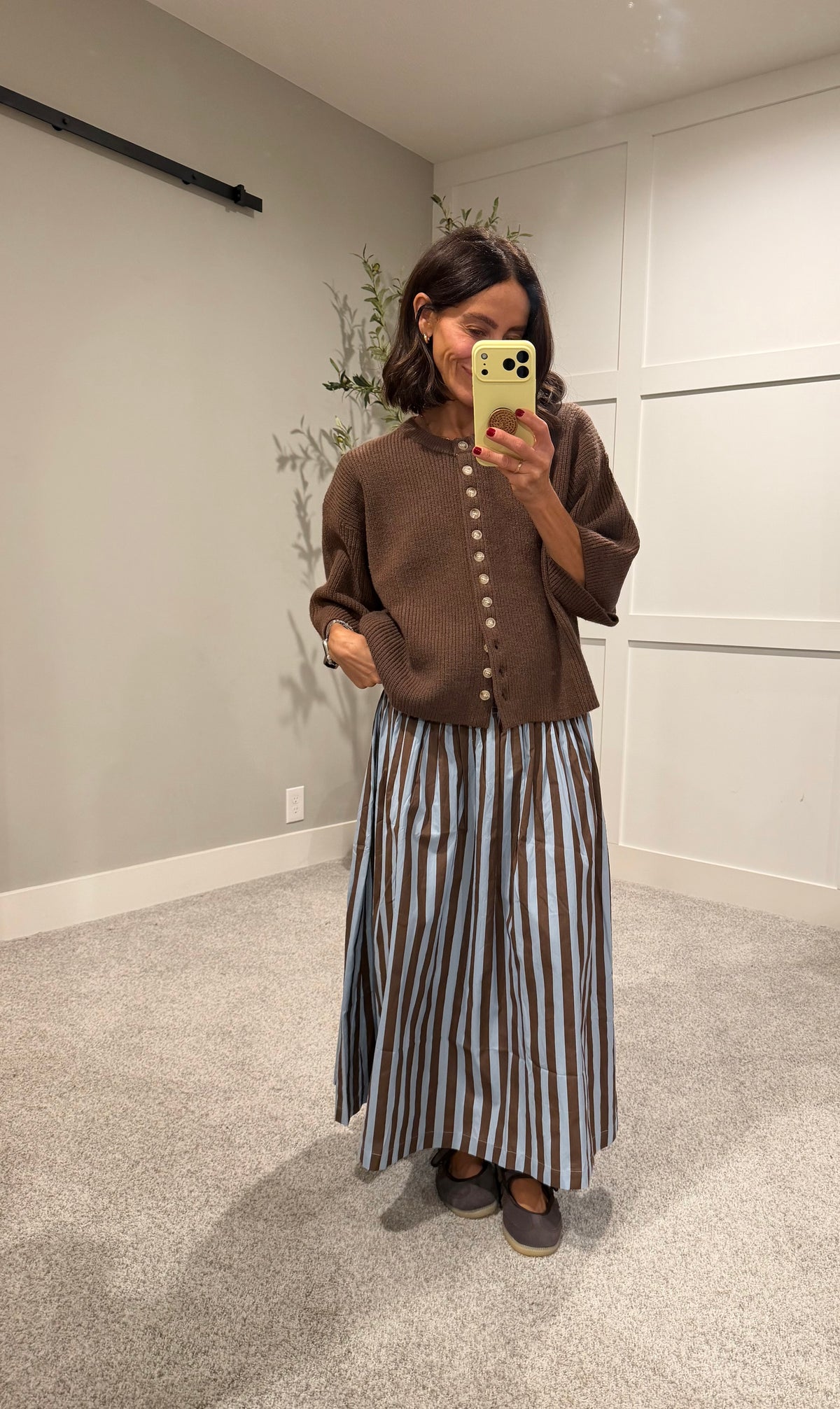 The Parker Stripe Skirt | Blue/Brown
