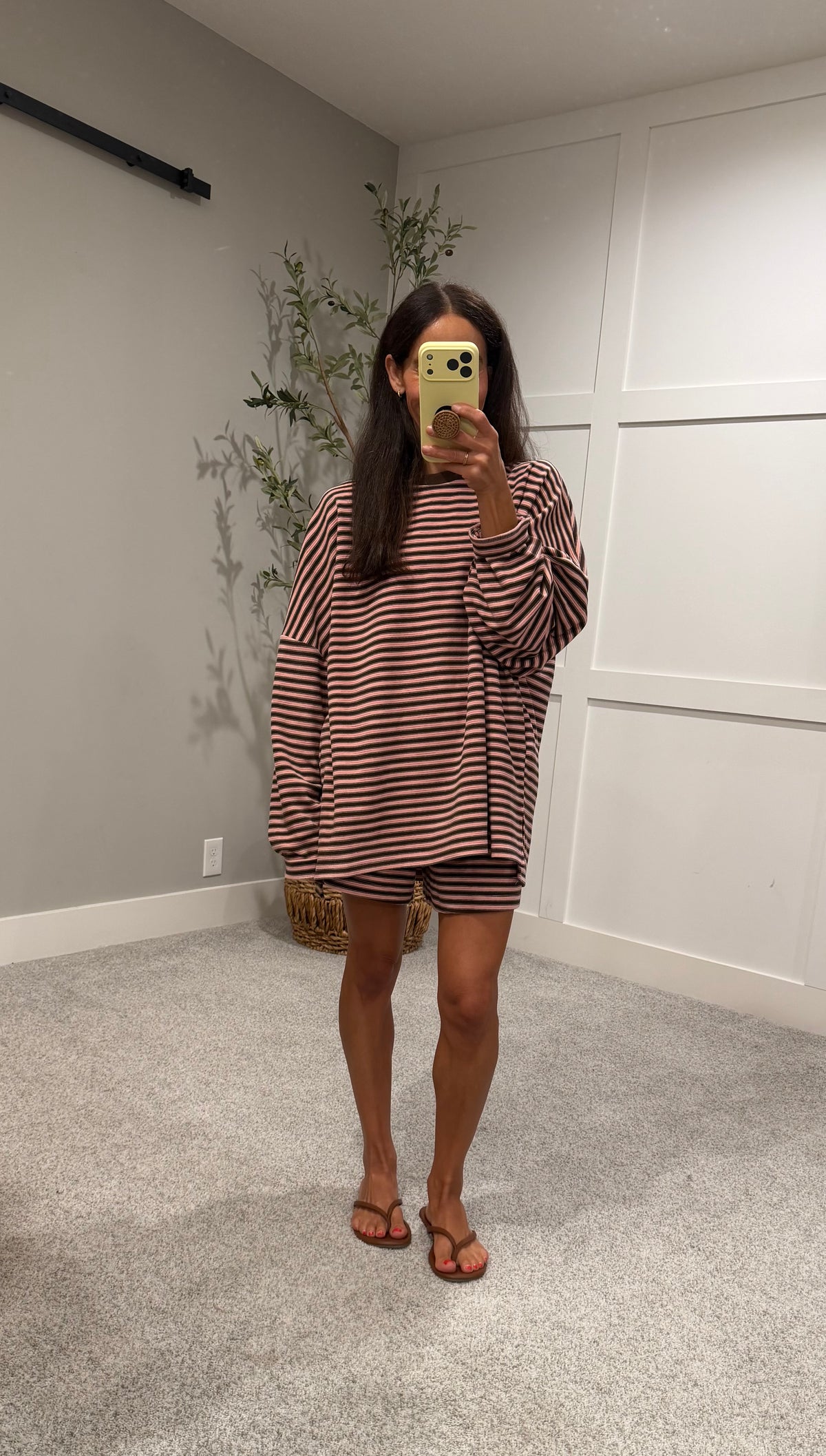 Morgan Long Sleeve Top | Pink/Brown