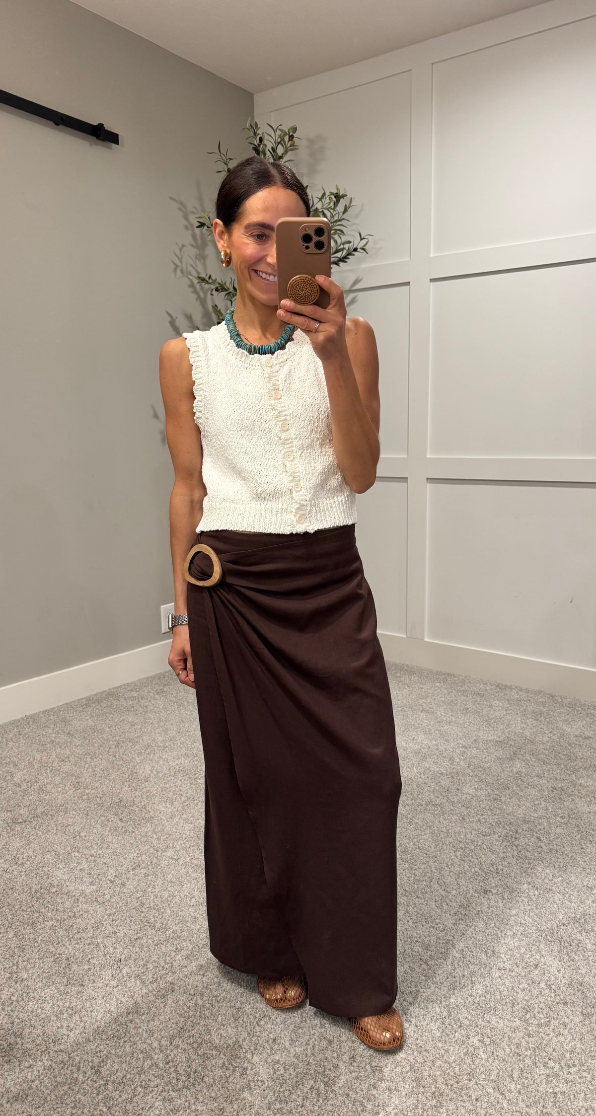Nora Wrap Skirt | Brown