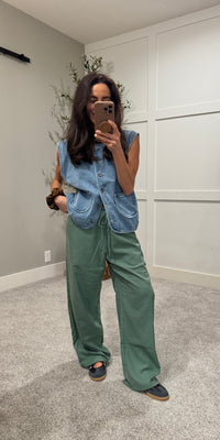Dena Striped Pant | Green