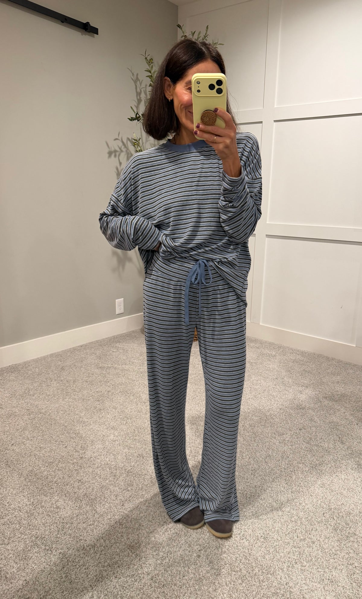 Langston Striped Set | Blue/Grey