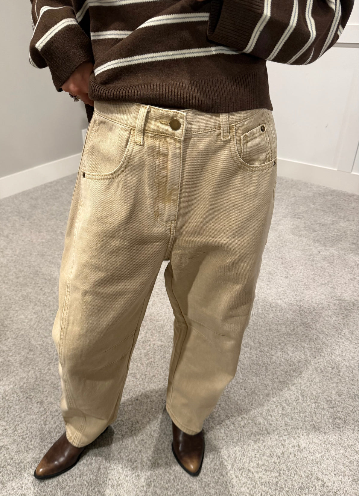 Vintage Barrel Denim |  Beige