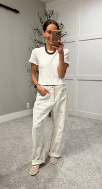 Pinstripe Barrel | Off White/Black