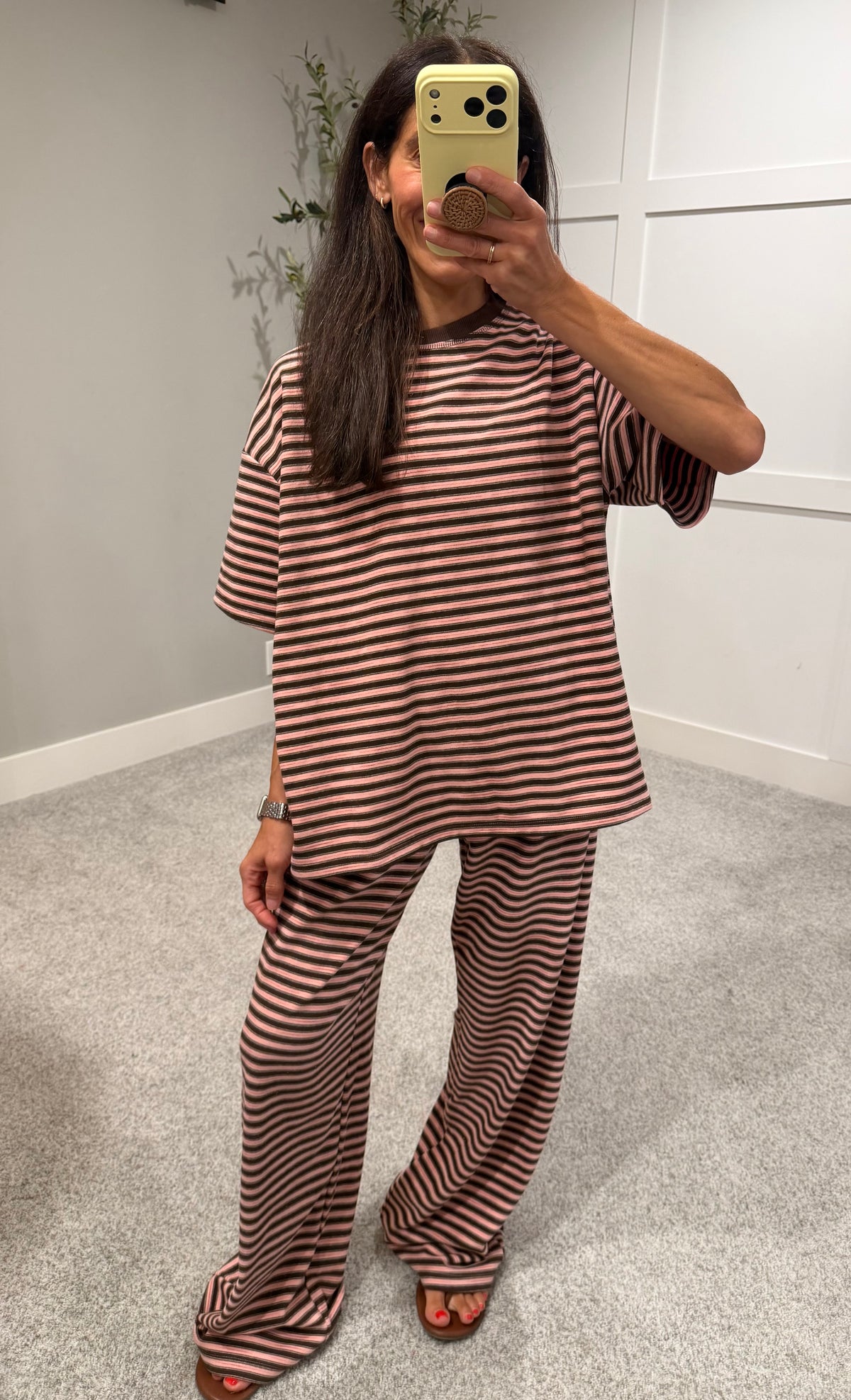Morgan Pants | Pink/Brown
