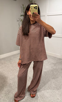 Morgan Pants | Pink/Brown