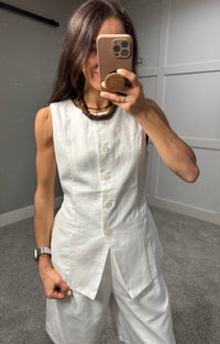 Bruno Linen Vest | White