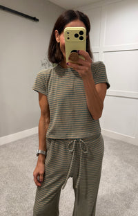 Basil Striped Set| Basil Green