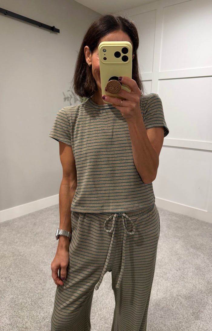 Basil Striped Set| Basil Green