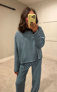 Bails Striped Lounge Set | Navy/Light Blue