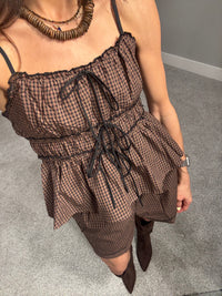 Brownie Checkered Top