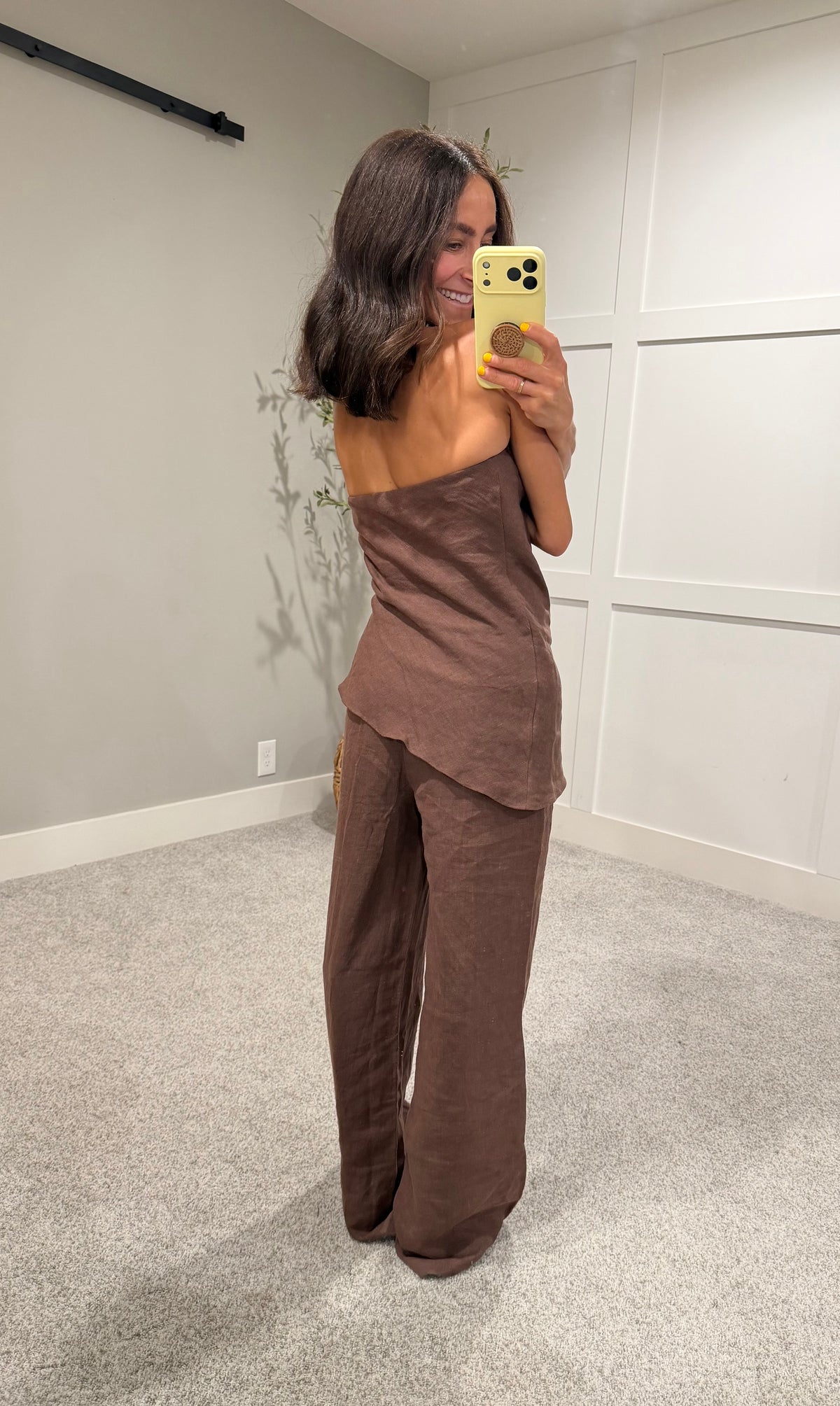 Rita Wide-Leg Linen Pants | Brown