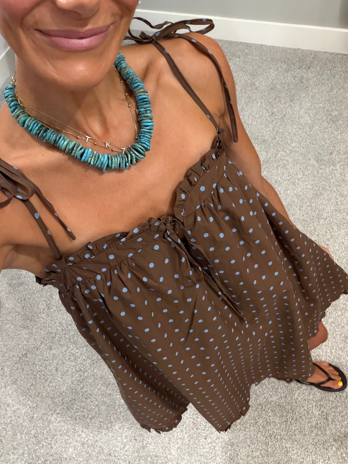 Polly Polka Dot Mini Dress | Chocolate