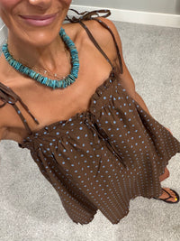 Polly Polka Dot Mini Dress | Chocolate