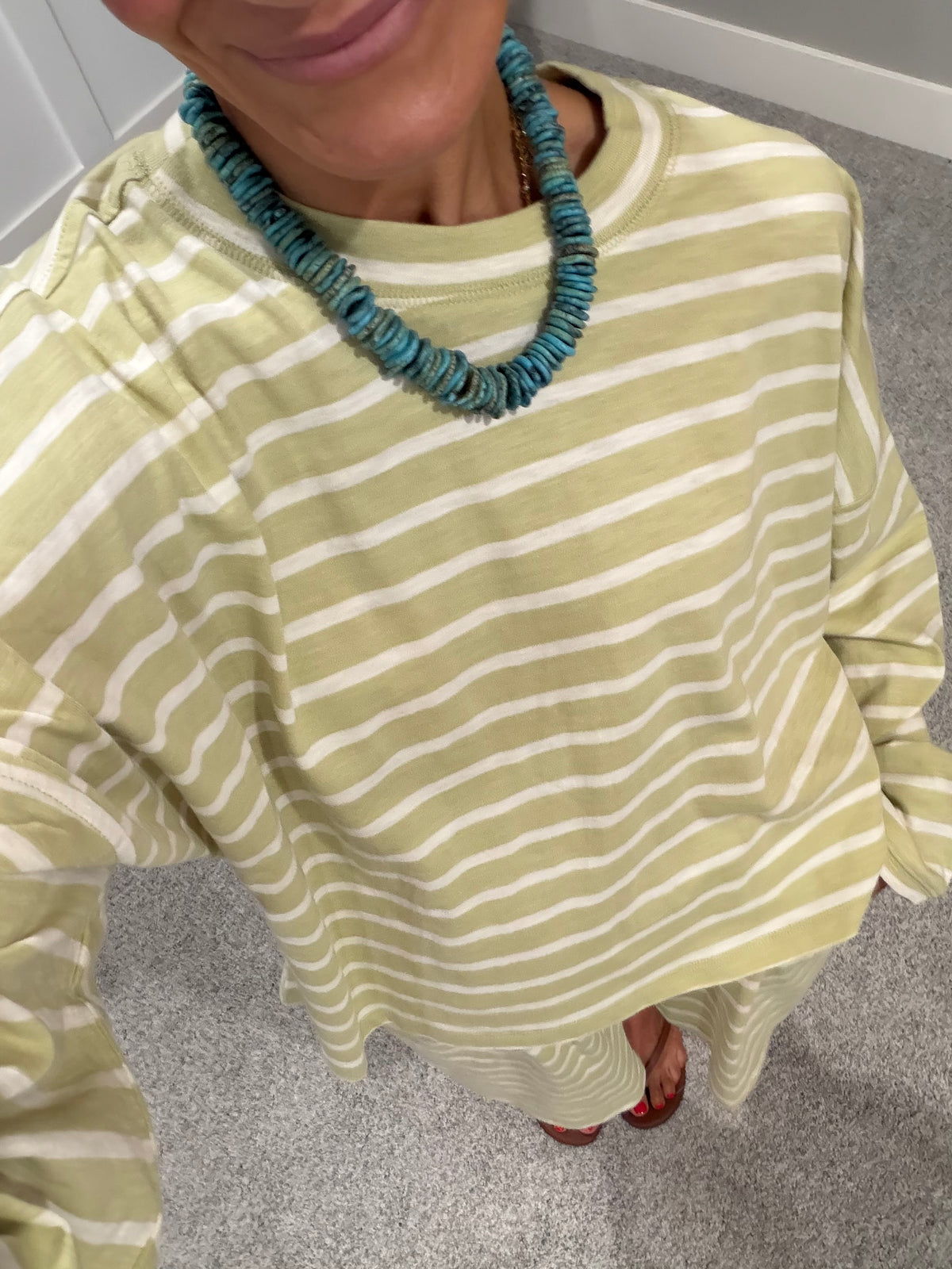 Summer Nights Striped Set | Light Green