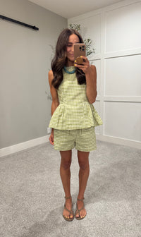 Isla Gingham Set | Matcha