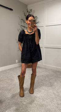 Gia Romper | Washed Black