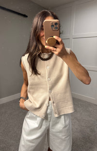 Knit Vest Top | Oatmeal