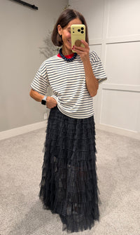 Jude Striped Tee | Navy/Red