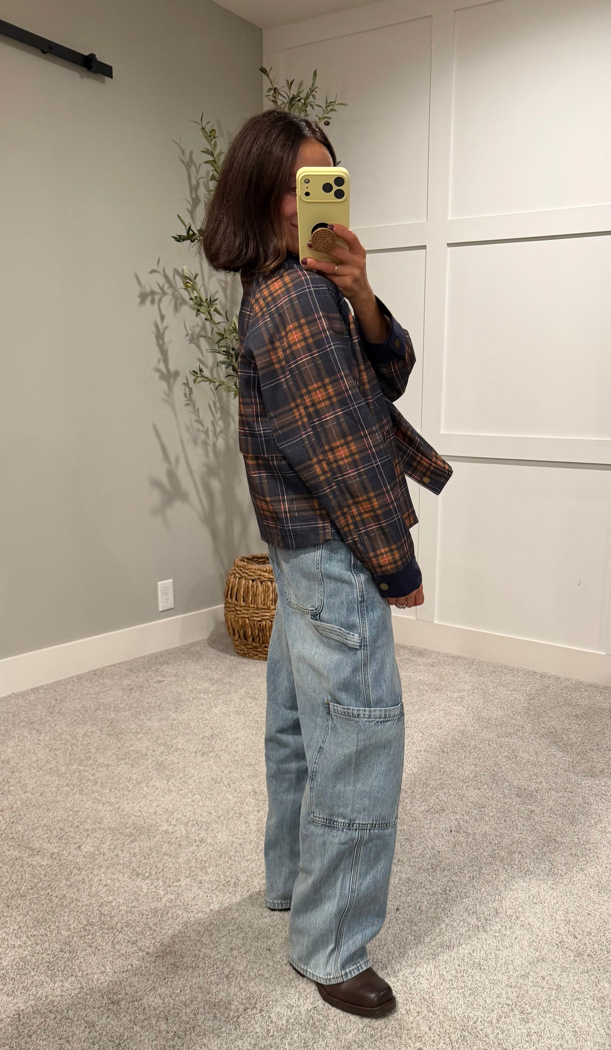 The Sutton Barn Jacket | Navy Multi-Color Plaid
