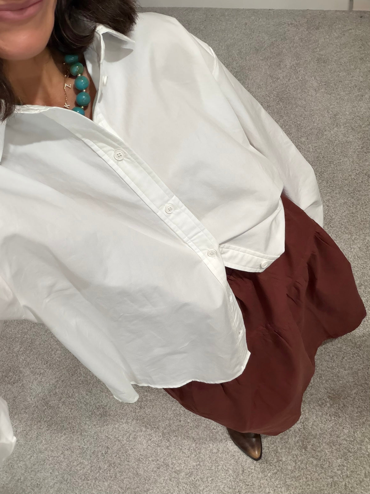 Poplin Skirt | Brown